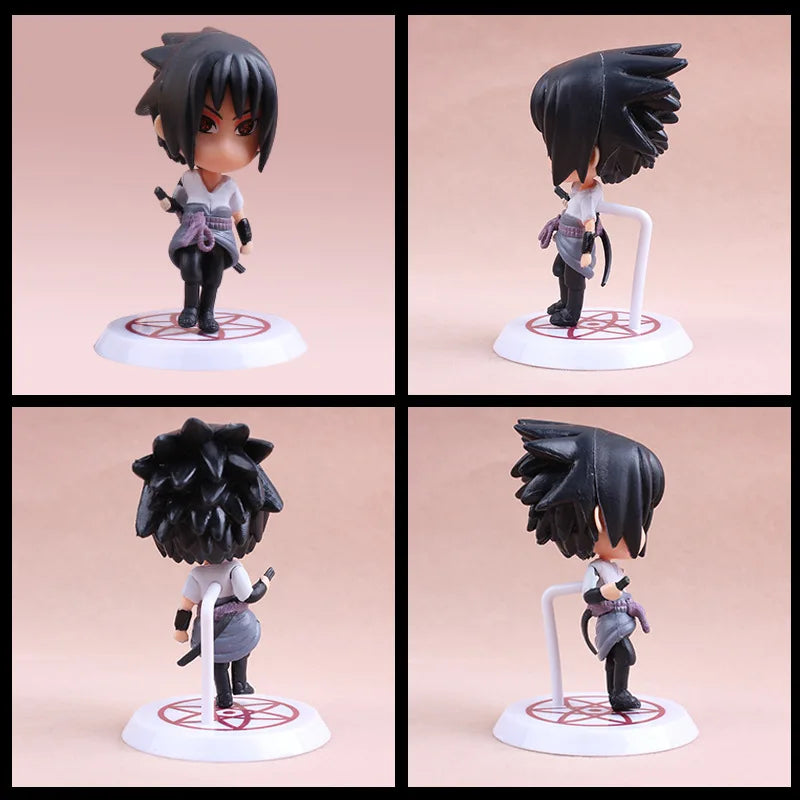 6 Pcs/Lot NARUTO Sasuke Gaara Uchiha Madara Figure 7-8cm 2 Style Personality Base Mini Figurines
