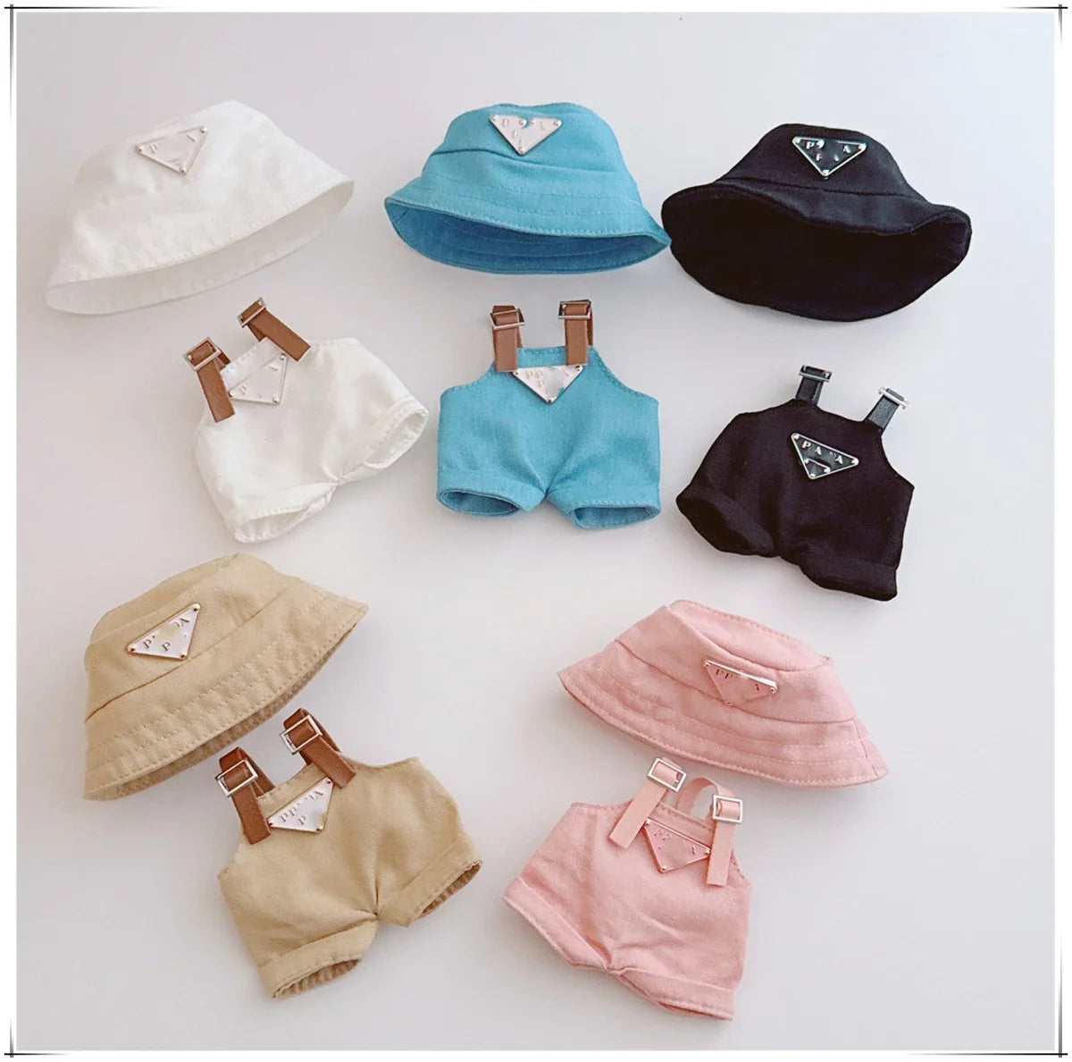 For 17cm Labubu Mini Doll Clothing Hat Bib Pant V1 V2 Clothes Shoes Doll DIY Accessories Sitting Party Games Toys Gifts
