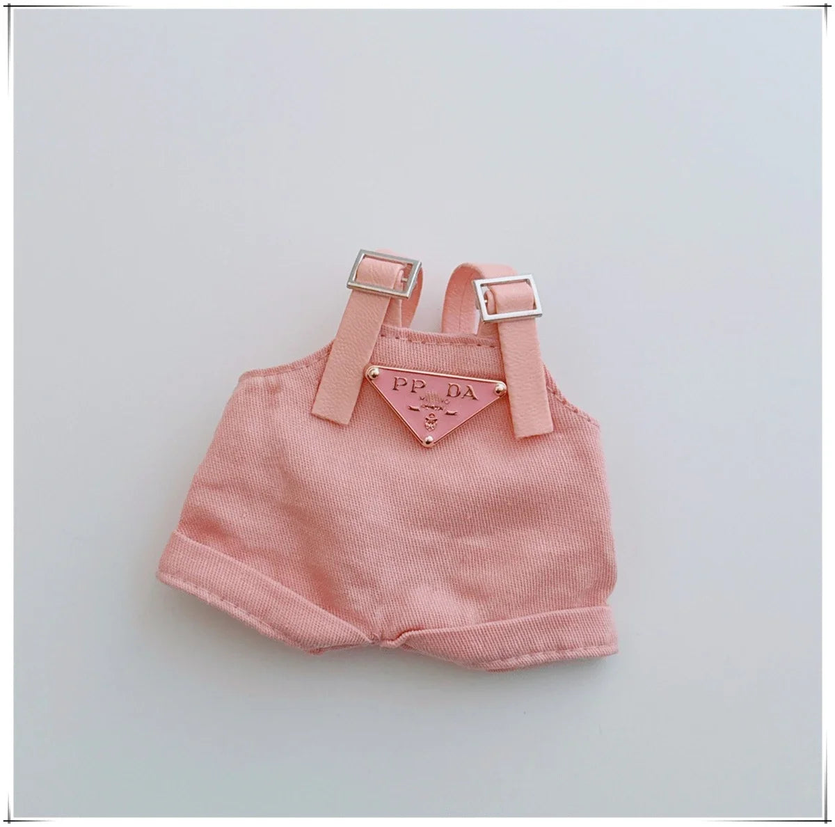 For 17cm Labubu Mini Doll Clothing Hat Bib Pant V1 V2 Clothes Shoes Doll DIY Accessories Sitting Party Games Toys Gifts