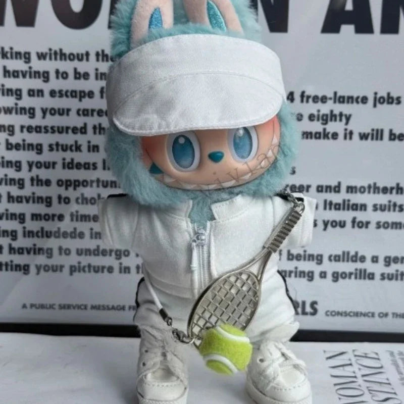 For 3.0 labubu Sports suit Tennis dress up Peaked cap canvas shoes Hooded sweater set For ropa labubu doll outfit Accessories