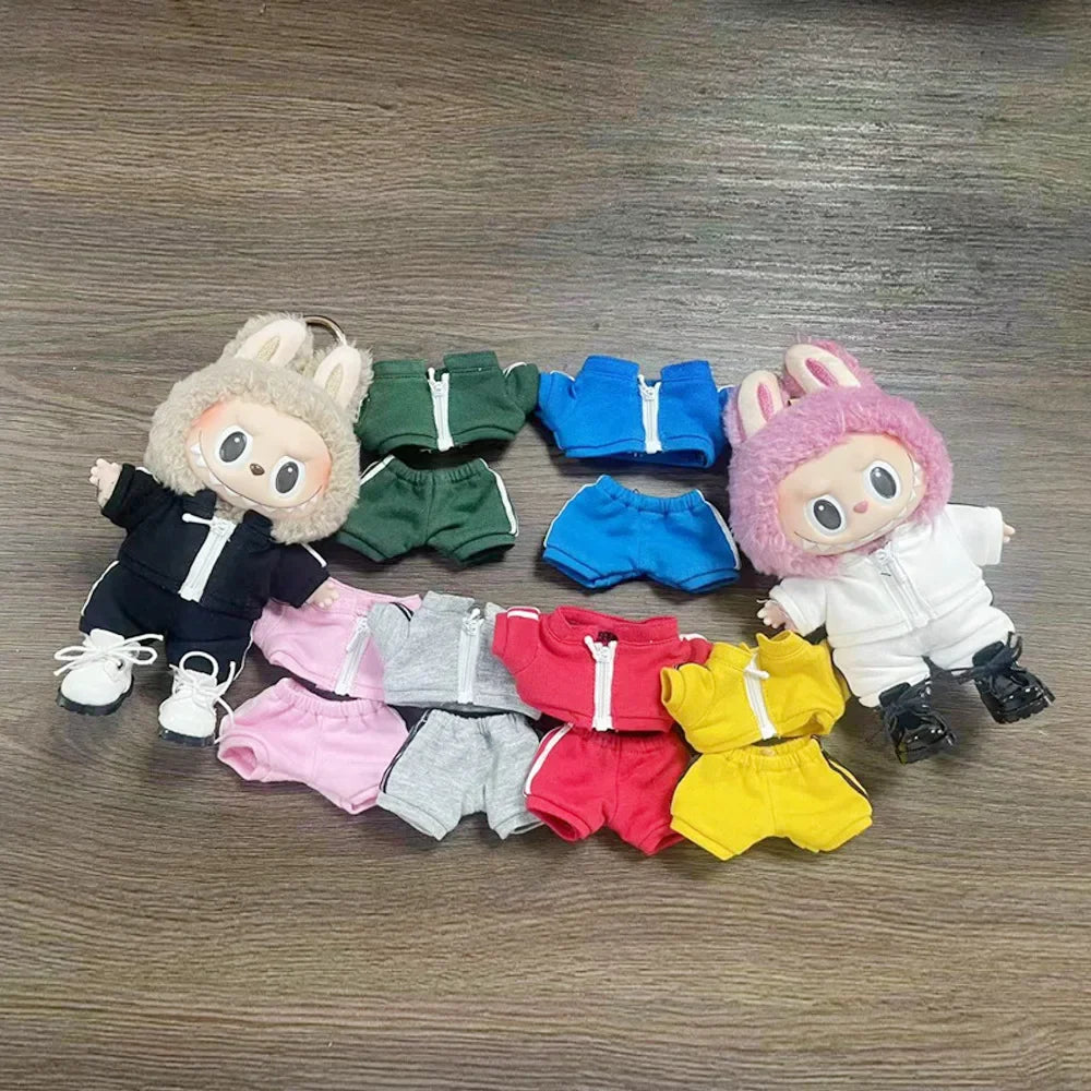 For 15/17cm Labubu Doll V1/V2 Casual Sportswear Set Fashionable Doll Clothes Ropa Labubu Acessories