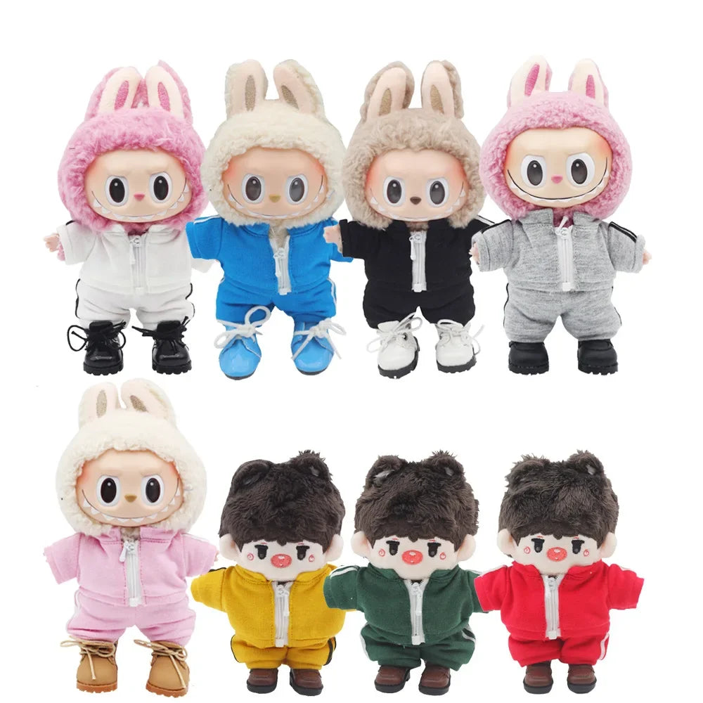 For 15/17cm Labubu Doll V1/V2 Casual Sportswear Set Fashionable Doll Clothes Ropa Labubu Acessories