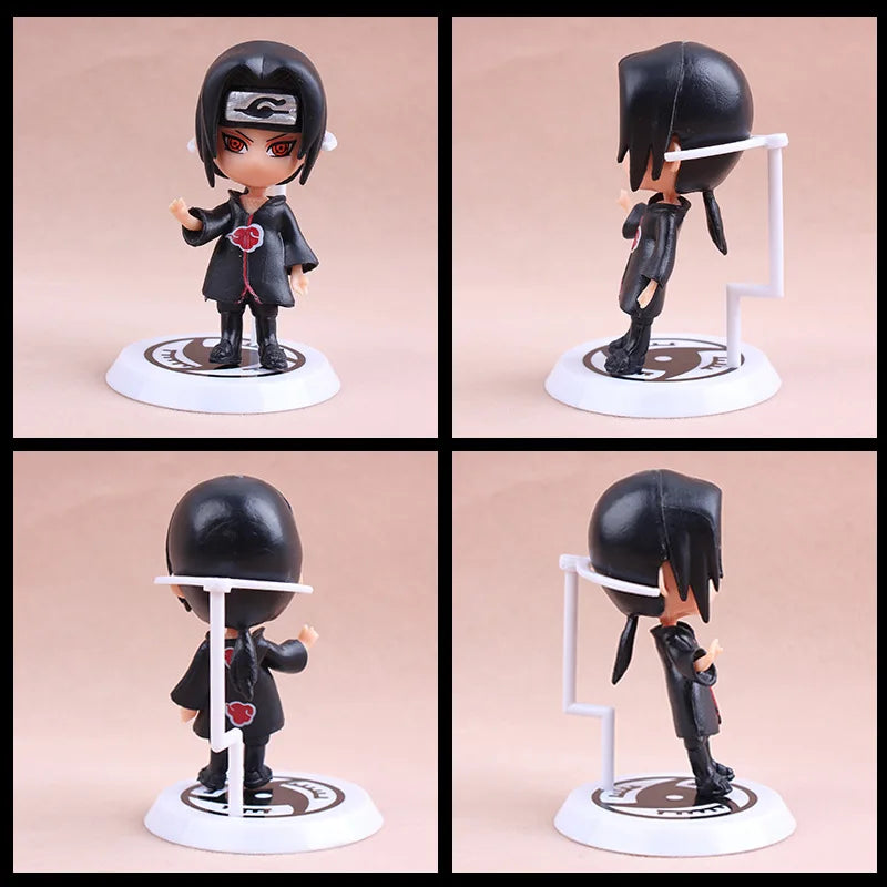 6 Pcs/Lot NARUTO Sasuke Gaara Uchiha Madara Figure 7-8cm 2 Style Personality Base Mini Figurines