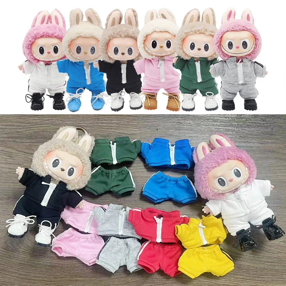 For 3.0 labubu Sports suit Tennis dress up Peaked cap canvas shoes Hooded sweater set For ropa labubu doll outfit Accessories
