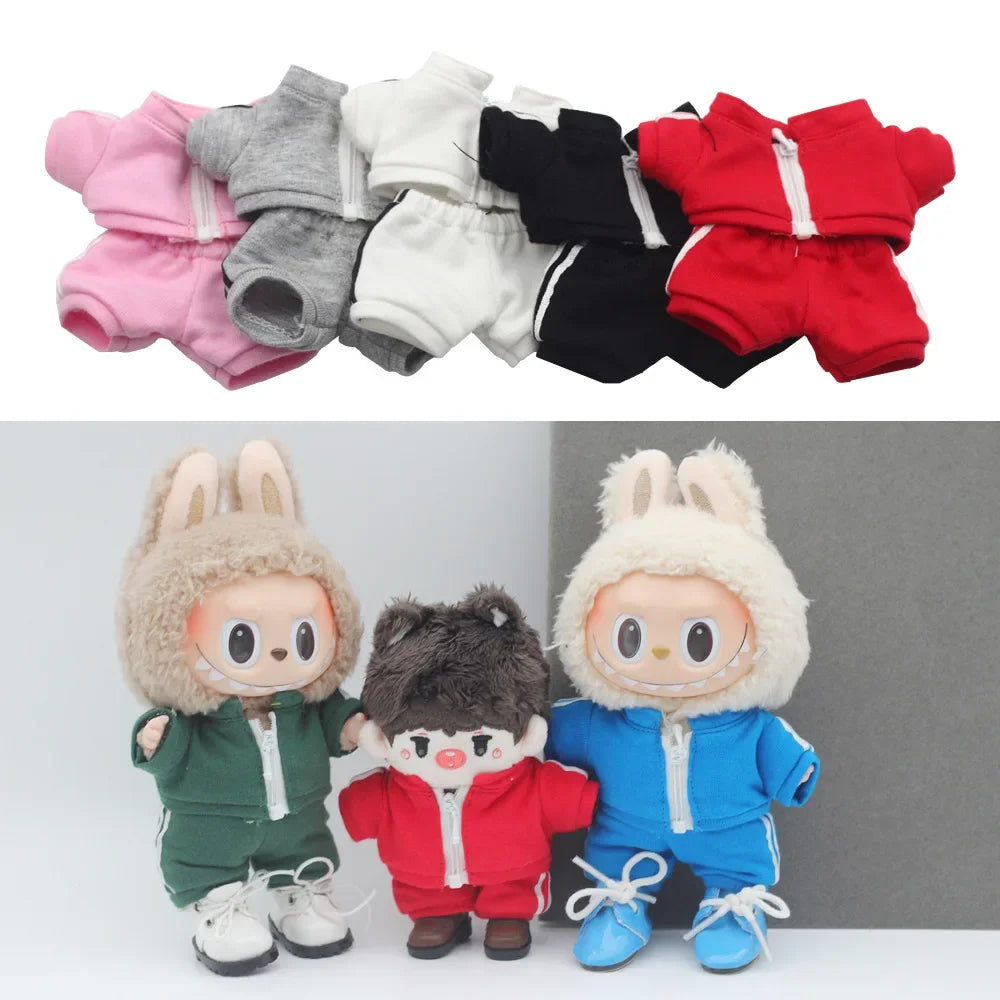 For 15/17cm Labubu Doll V1/V2 Casual Sportswear Set Fashionable Doll Clothes Ropa Labubu Acessories
