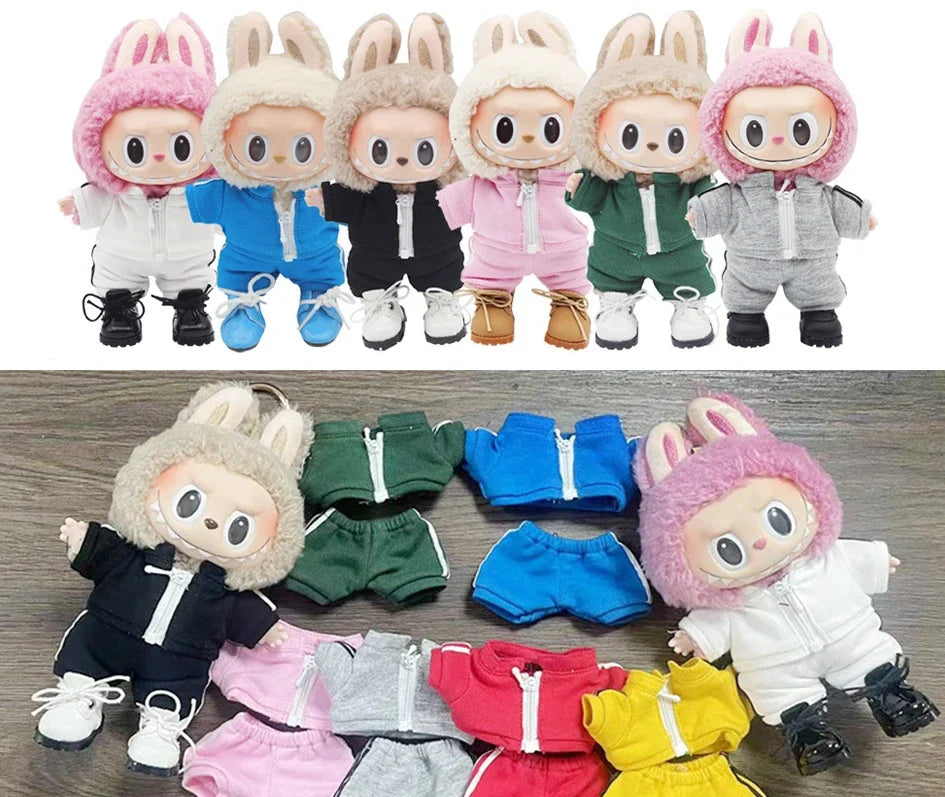 For 15/17cm Labubu Doll V1/V2 Casual Sportswear Set Fashionable Doll Clothes Ropa Labubu Acessories