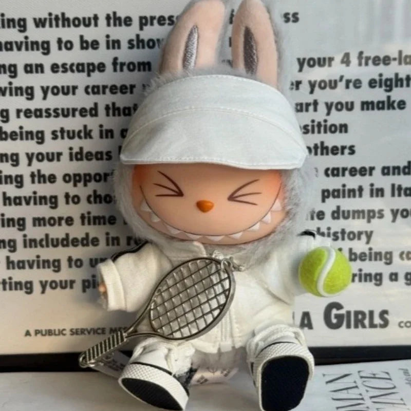 For 3.0 labubu Sports suit Tennis dress up Peaked cap canvas shoes Hooded sweater set For ropa labubu doll outfit Accessories