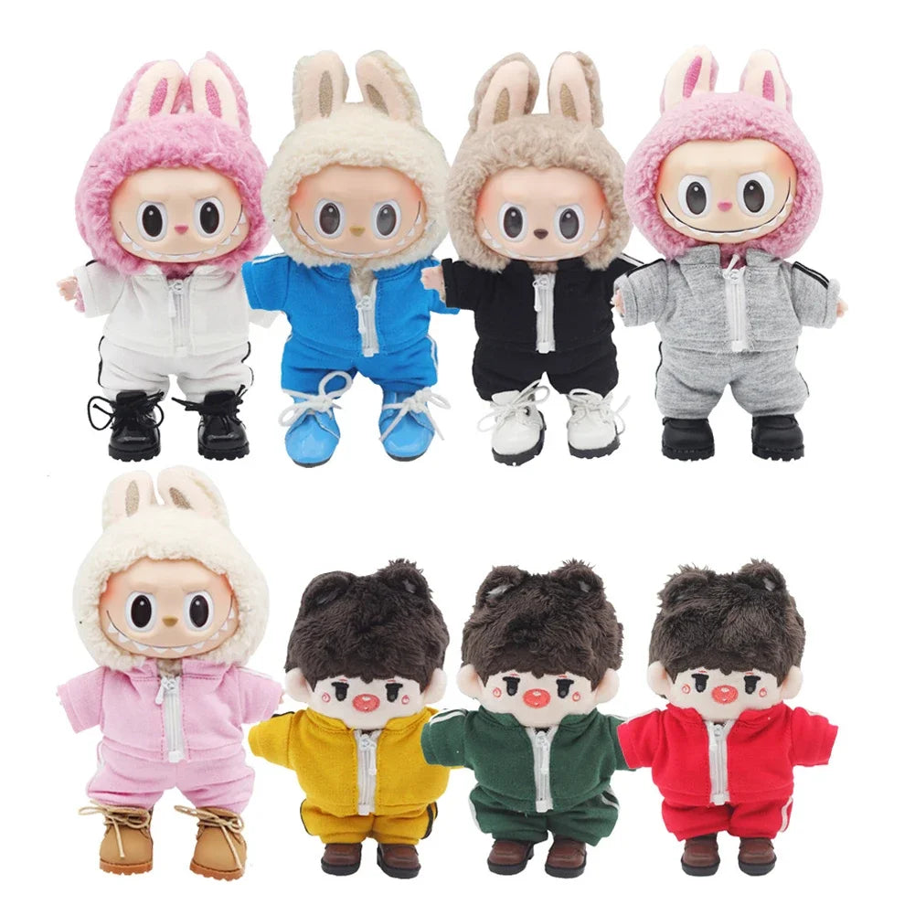 For 3.0 labubu Sports suit Tennis dress up Peaked cap canvas shoes Hooded sweater set For ropa labubu doll outfit Accessories