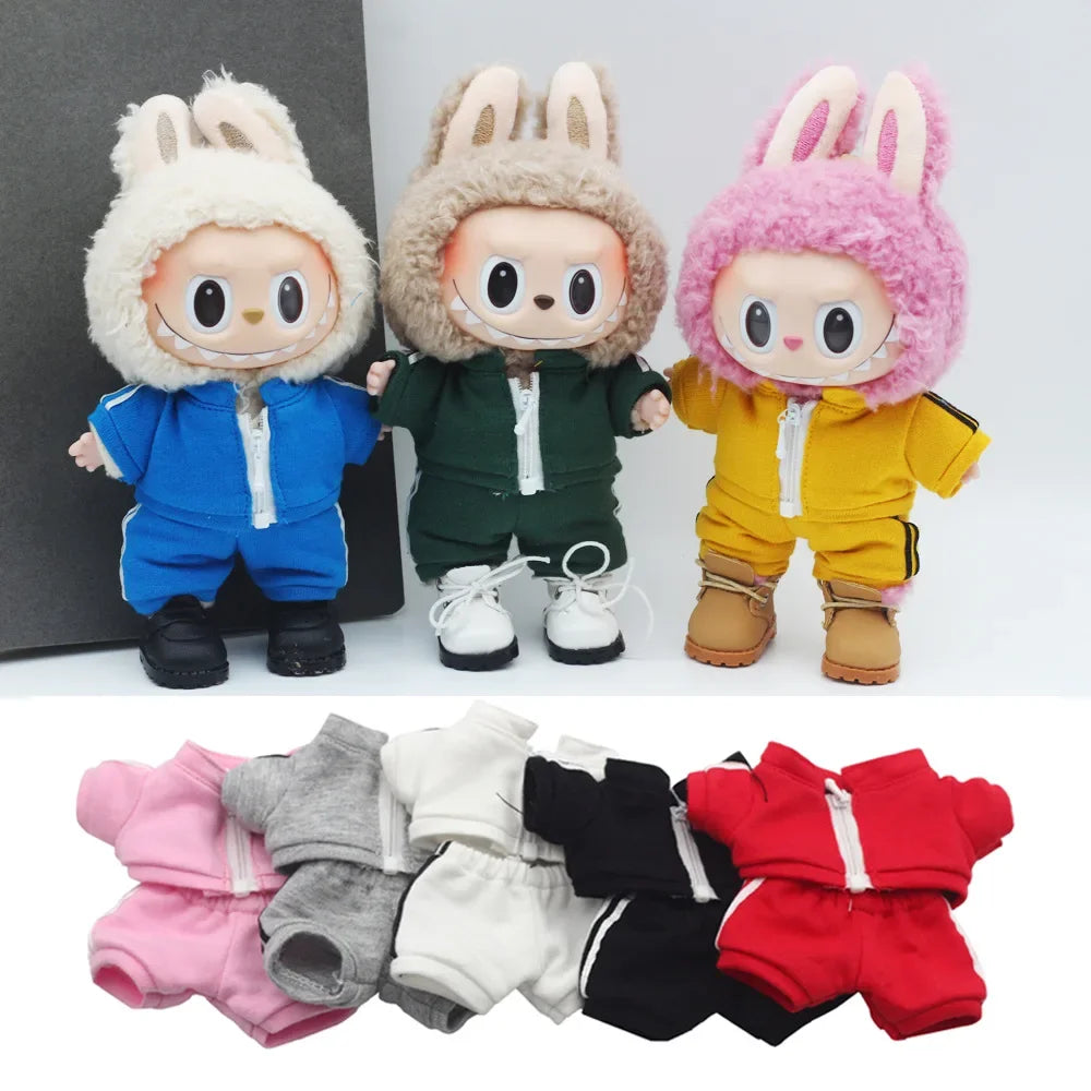 For 15/17cm Labubu Doll V1/V2 Casual Sportswear Set Fashionable Doll Clothes Ropa Labubu Acessories