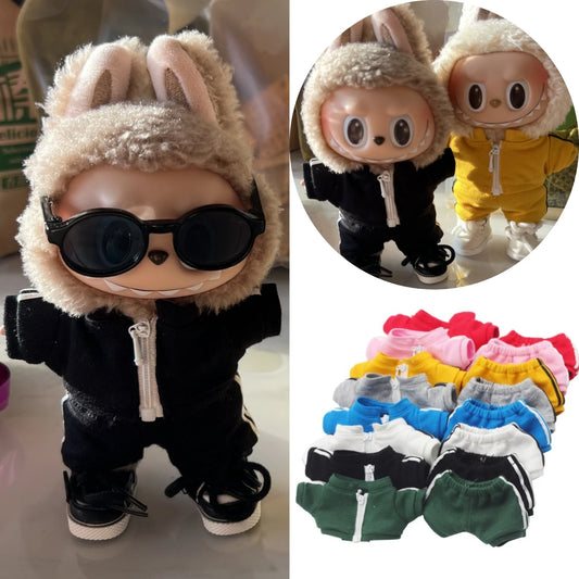 For 15/17cm Labubu Doll V1/V2 Casual Sportswear Set Fashionable Doll Clothes Ropa Labubu Acessories